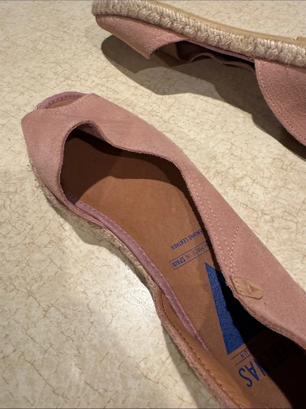 Women's Suede Open-Toe Espadrille Wedge - Dusty Rose